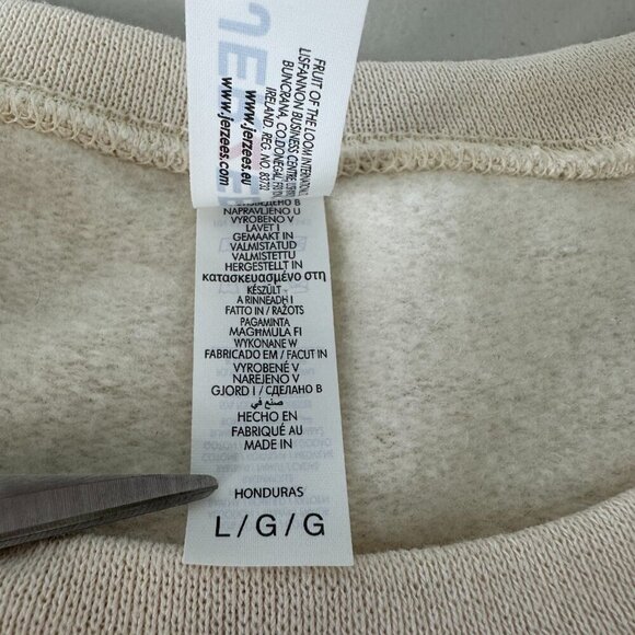 Jerzees Starbucks Santa Sweatshirt Size L Beige Crew neck Cotton Blend - Picture 8 of 9